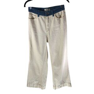 Just Female Sika Jeans Wide Leg Contrast High Rise Ivory 27